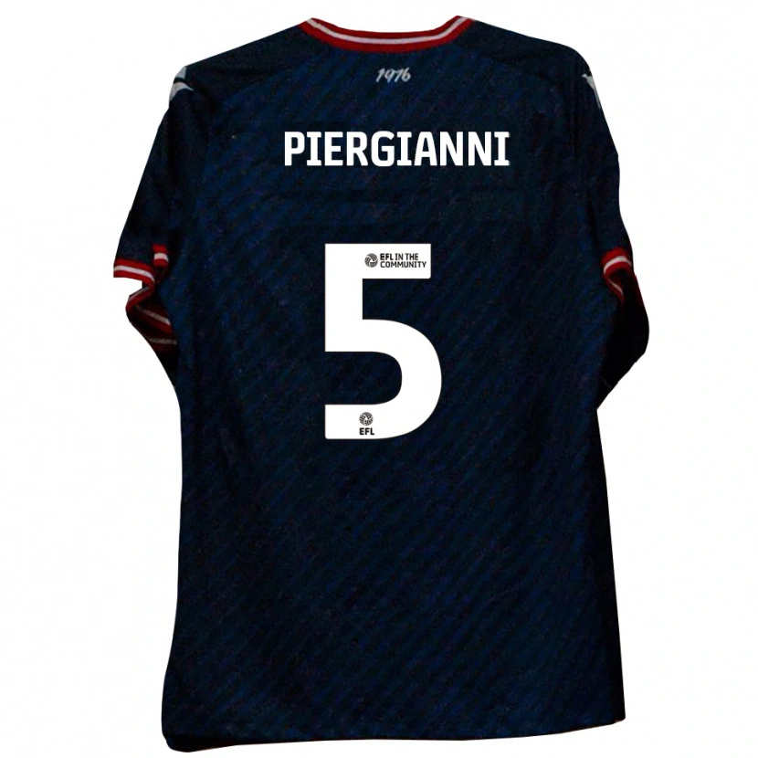 Danxen Donna Maglia Carl Piergianni #5 Blu Navy Rosso Kit Gara Away 2025/26 Maglietta