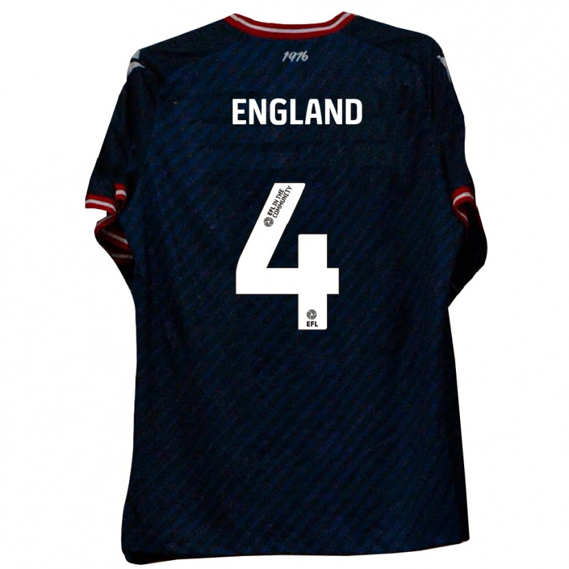 Danxen Donna Maglia Riley England #4 Blu Navy Rosso Kit Gara Away 2025/26 Maglietta