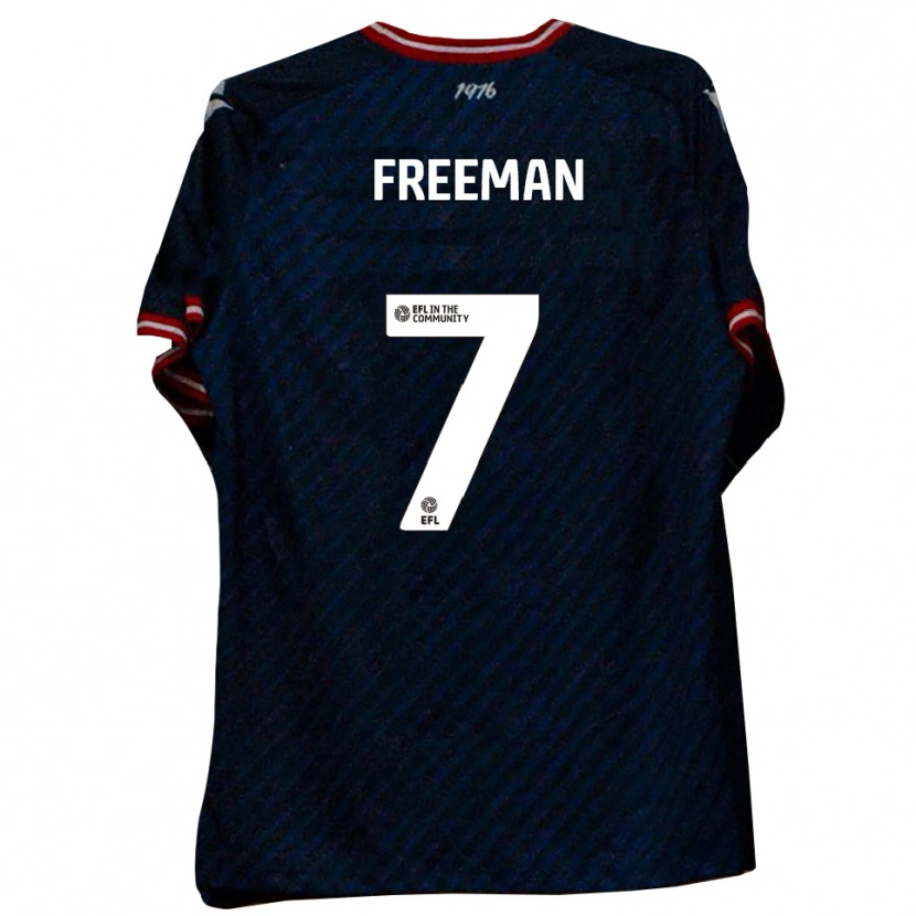 Danxen Donna Maglia Nick Freeman #7 Blu Navy Rosso Kit Gara Away 2025/26 Maglietta