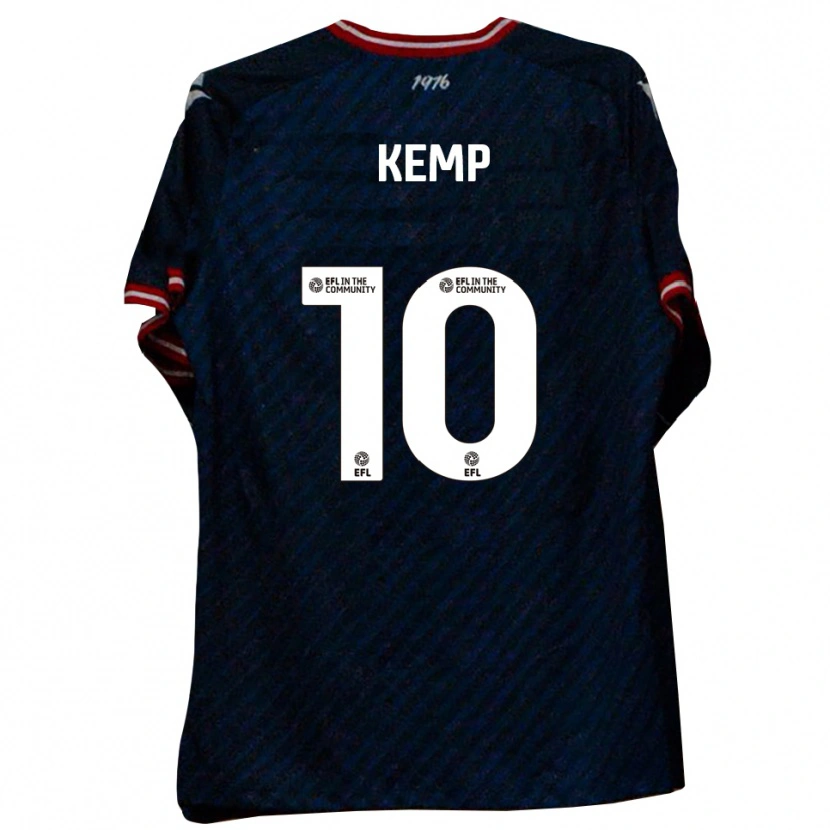 Danxen Donna Maglia Dan Kemp #10 Blu Navy Rosso Kit Gara Away 2025/26 Maglietta