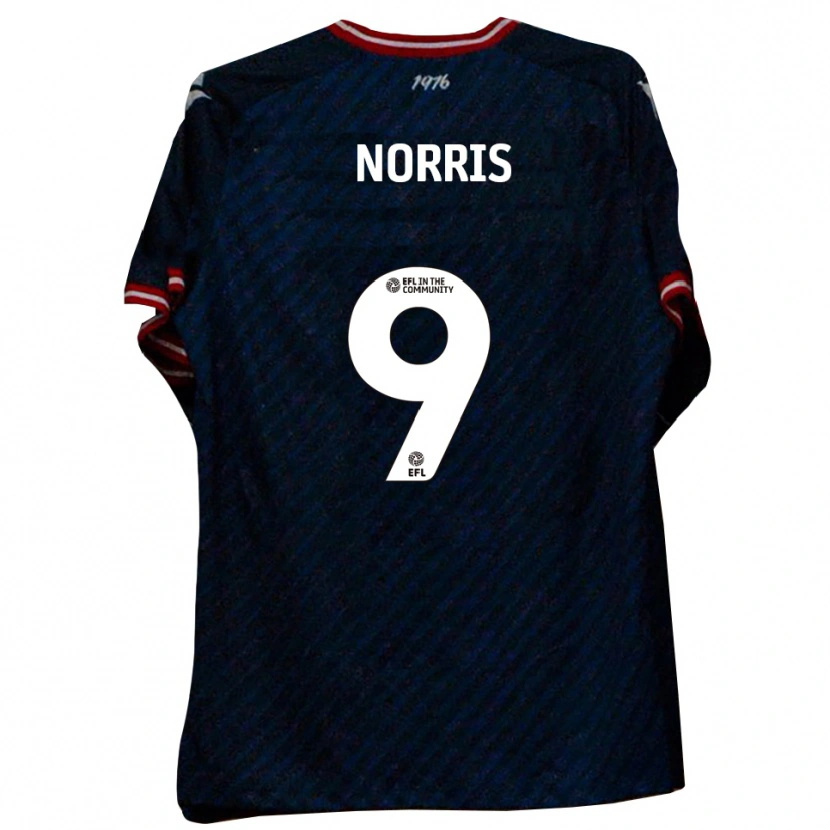 Danxen Donna Maglia Frank Norris #9 Blu Navy Rosso Kit Gara Away 2025/26 Maglietta