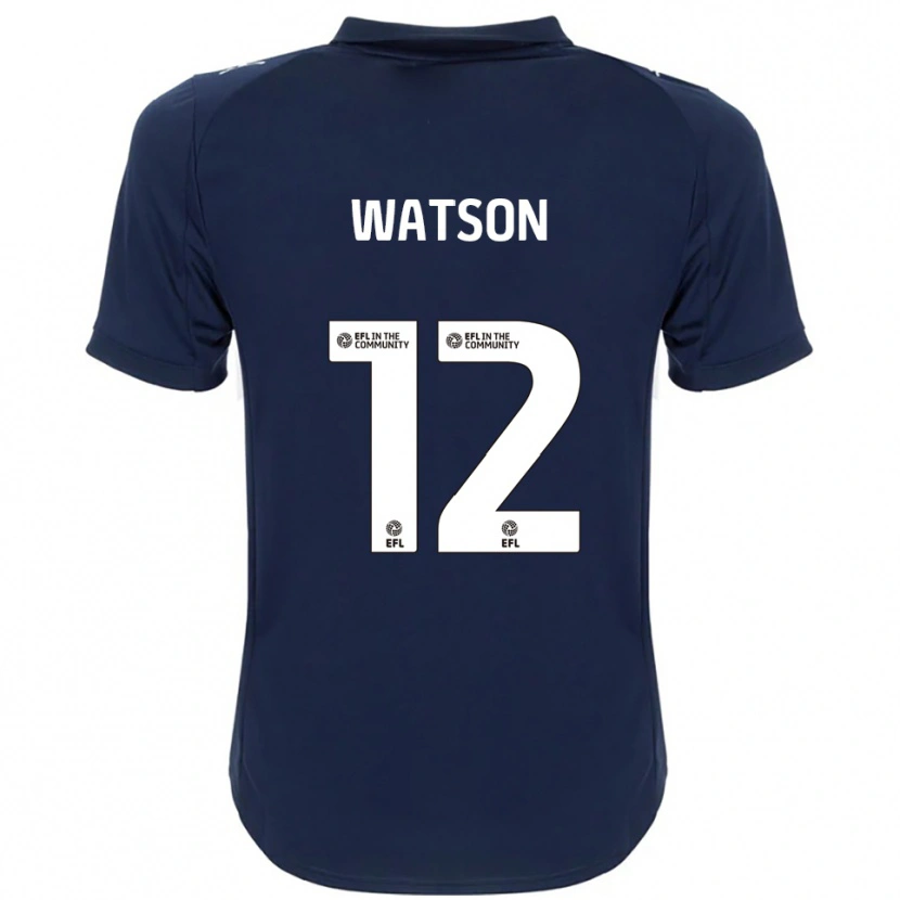 Danxen Donna Maglia Tom Watson #12 Blu Navy Bianco Kit Gara Away 2025/26 Maglietta