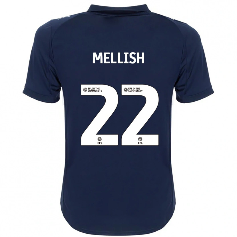Danxen Donna Maglia Jon Mellish #22 Blu Navy Bianco Kit Gara Away 2025/26 Maglietta