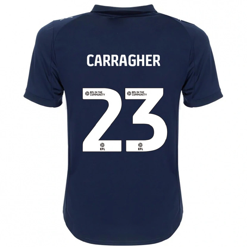 Danxen Donna Maglia James Carragher #23 Blu Navy Bianco Kit Gara Away 2025/26 Maglietta