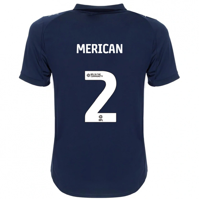 Danxen Donna Maglia Sara Merican #2 Blu Navy Bianco Kit Gara Away 2025/26 Maglietta