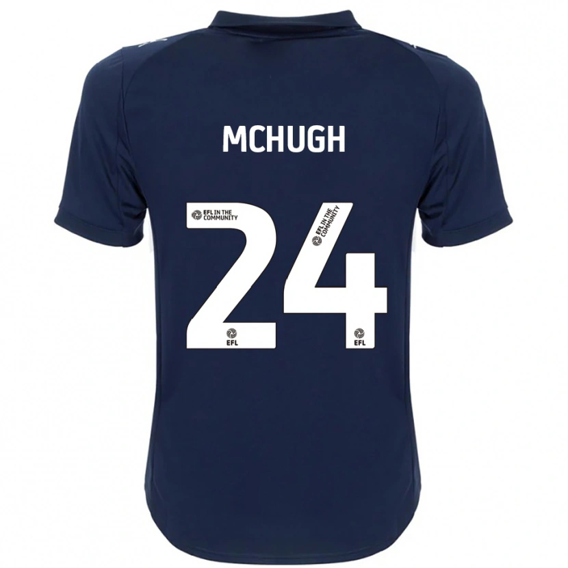 Danxen Donna Maglia Harry Mchugh #24 Blu Navy Bianco Kit Gara Away 2025/26 Maglietta