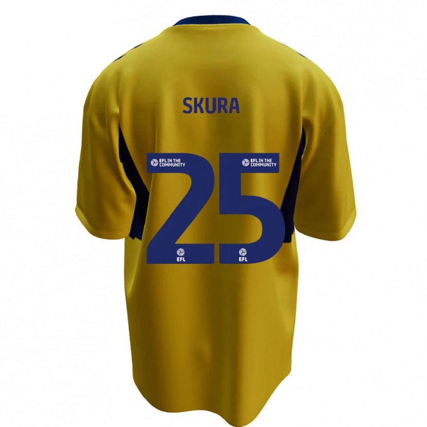 Danxen Donna Maglia Declan Skura #25 Giallo Blu Kit Gara Away 2025/26 Maglietta