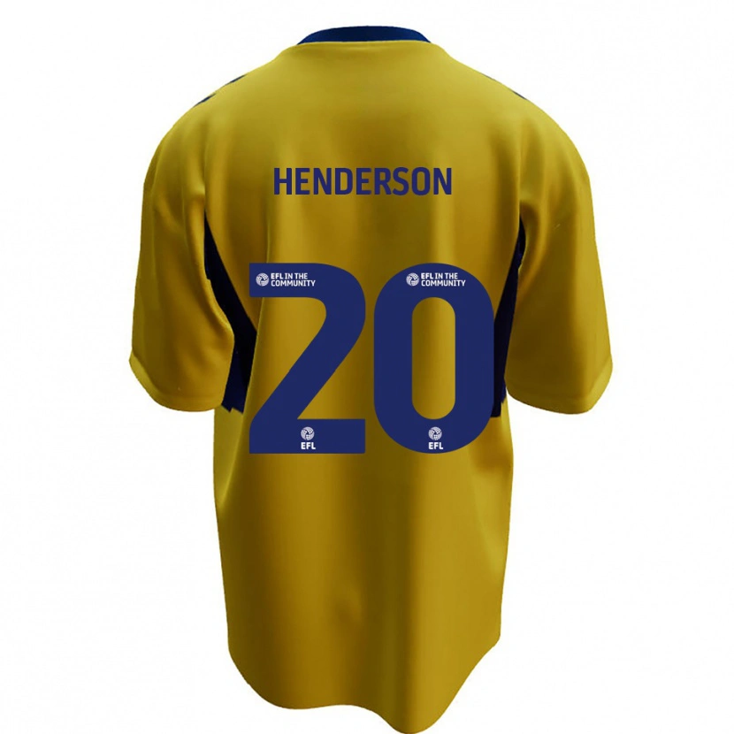 Danxen Donna Maglia Ewan Henderson #20 Giallo Blu Kit Gara Away 2025/26 Maglietta