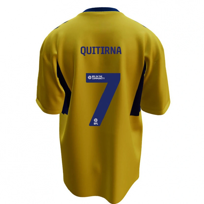 Danxen Donna Maglia Armando Quitirna #7 Giallo Blu Kit Gara Away 2025/26 Maglietta