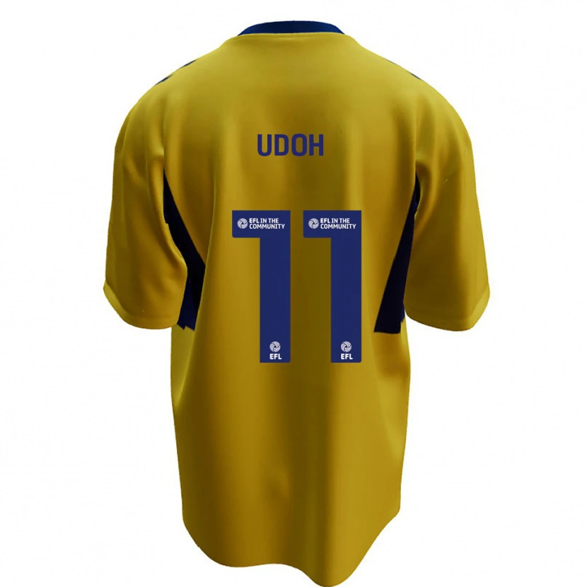 Danxen Donna Maglia Daniel Udoh #11 Giallo Blu Kit Gara Away 2025/26 Maglietta