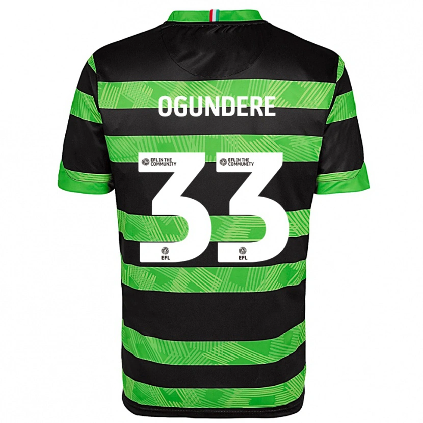 Danxen Donna Maglia Isaac Ogundere #33 Nero Verde Kit Gara Away 2025/26 Maglietta