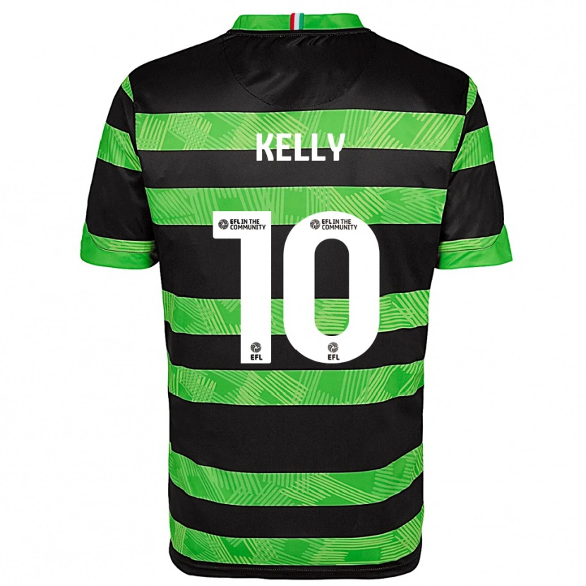 Danxen Donna Maglia Josh Kelly #10 Nero Verde Kit Gara Away 2025/26 Maglietta