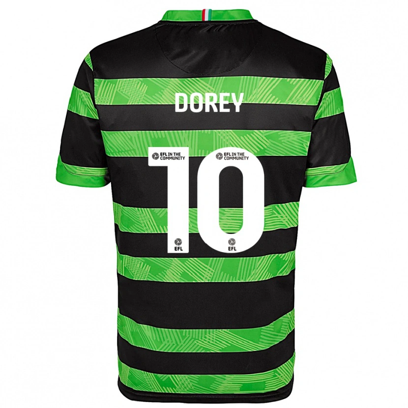 Danxen Donna Maglia Ellie Dorey #10 Nero Verde Kit Gara Away 2025/26 Maglietta