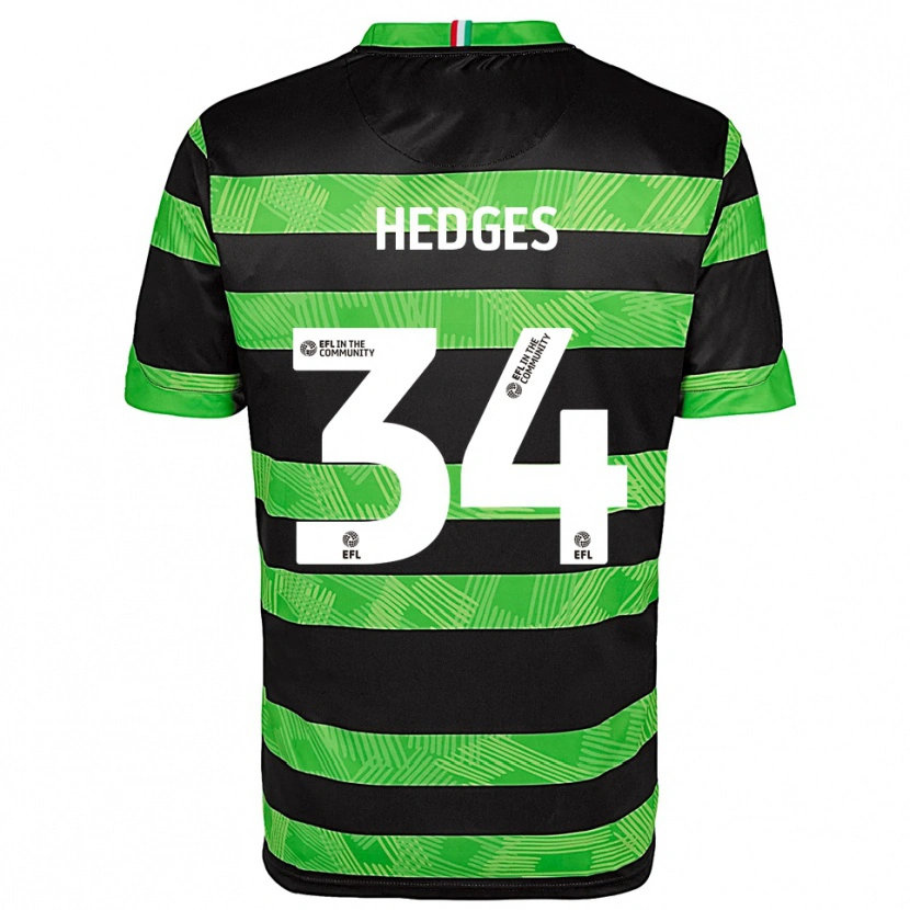 Danxen Donna Maglia Harry Hedges #34 Nero Verde Kit Gara Away 2025/26 Maglietta