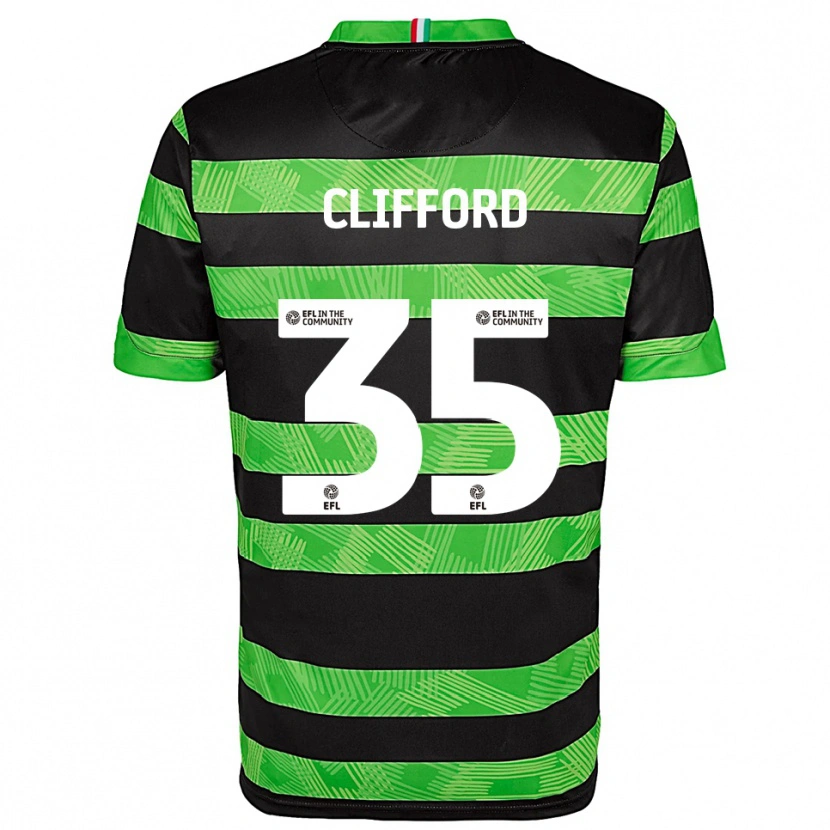 Danxen Donna Maglia Georgia Clifford #35 Nero Verde Kit Gara Away 2025/26 Maglietta