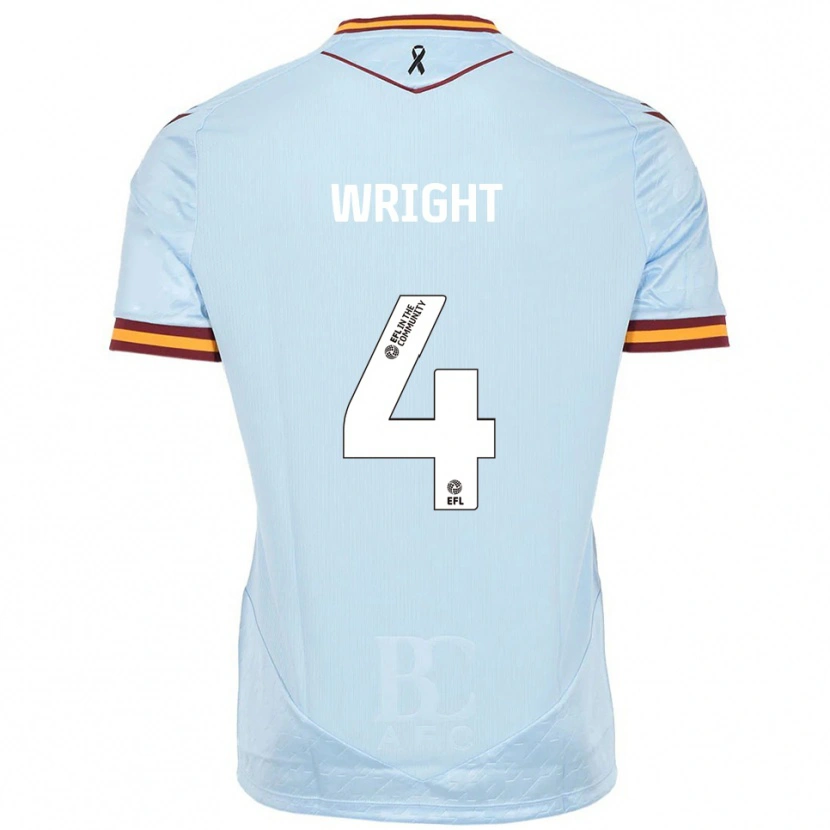 Danxen Donna Maglia Joe Wright #4 Azzurro Kit Gara Away 2025/26 Maglietta