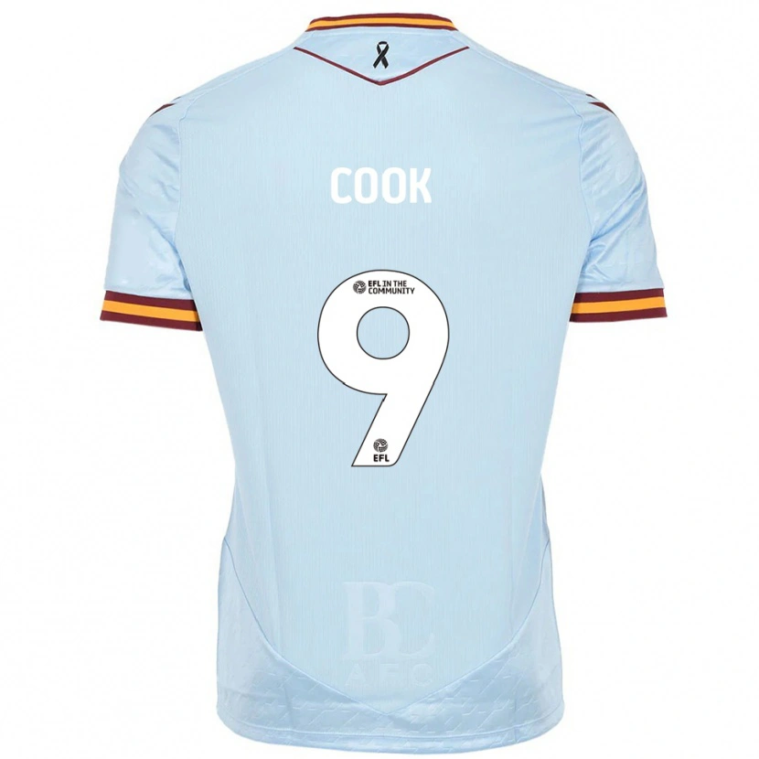 Danxen Donna Maglia Andy Cook #9 Azzurro Kit Gara Away 2025/26 Maglietta