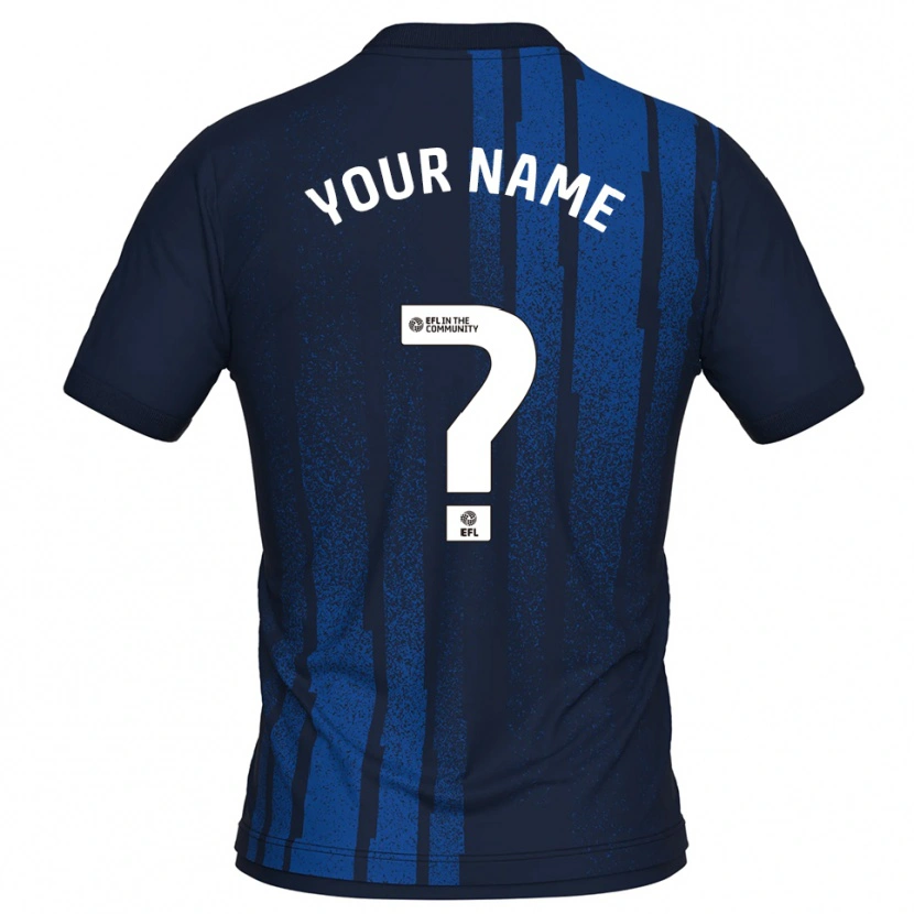 Danxen Donna Maglia Il Tuo Nome #0 Blu Navy Bianco Kit Gara Away 2025/26 Maglietta