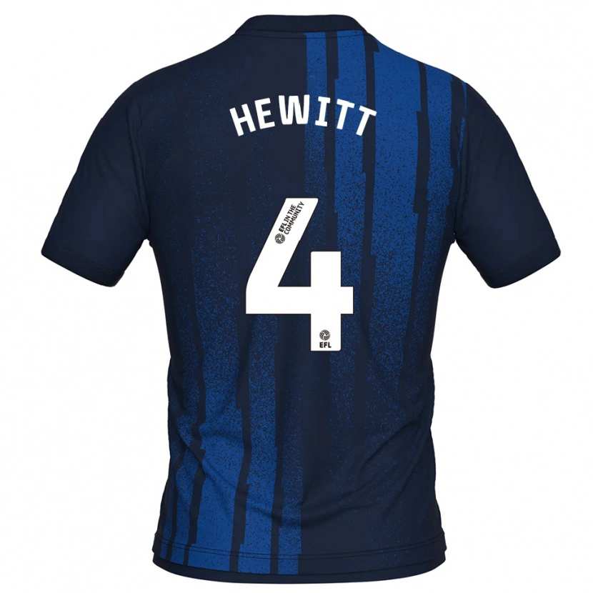 Danxen Donna Maglia Elliott Hewitt #4 Blu Navy Bianco Kit Gara Away 2025/26 Maglietta