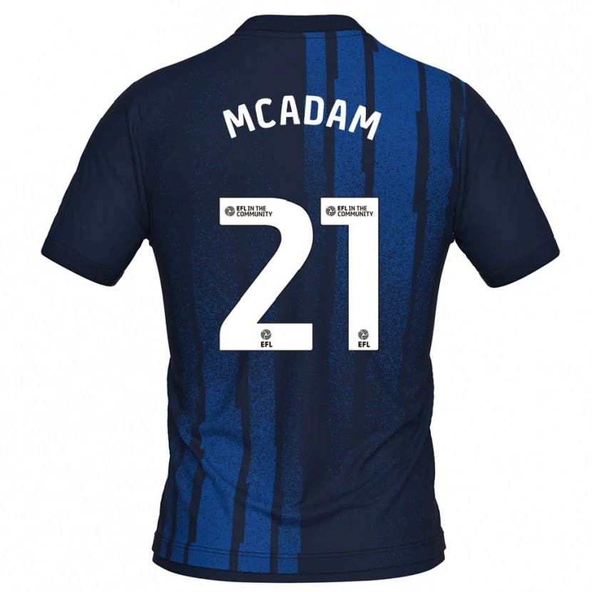 Danxen Donna Maglia Kyle Mcadam #21 Blu Navy Bianco Kit Gara Away 2025/26 Maglietta