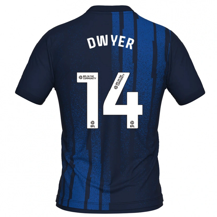 Danxen Donna Maglia Dom Dwyer #14 Blu Navy Bianco Kit Gara Away 2025/26 Maglietta