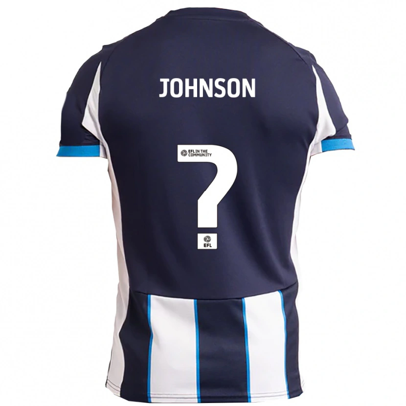 Danxen Donna Maglia Georgia Johnson #0 Bianco Blu Navy Kit Gara Away 2025/26 Maglietta