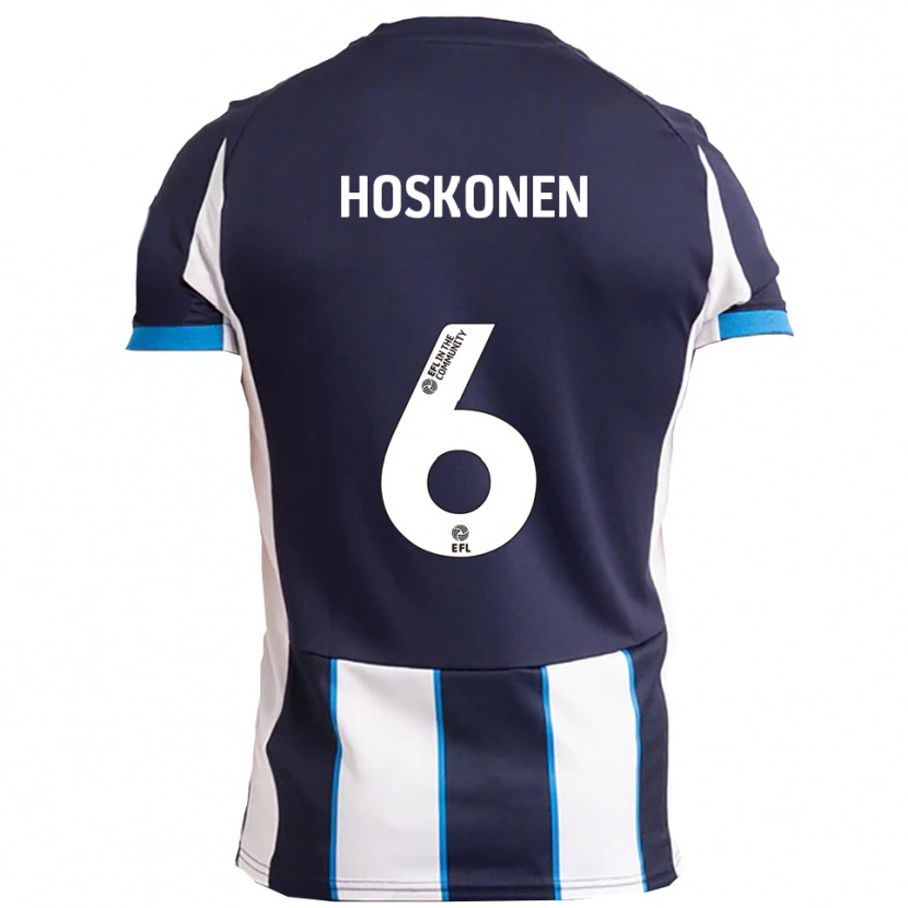 Danxen Donna Maglia Arttu Hoskonen #6 Bianco Blu Navy Kit Gara Away 2025/26 Maglietta