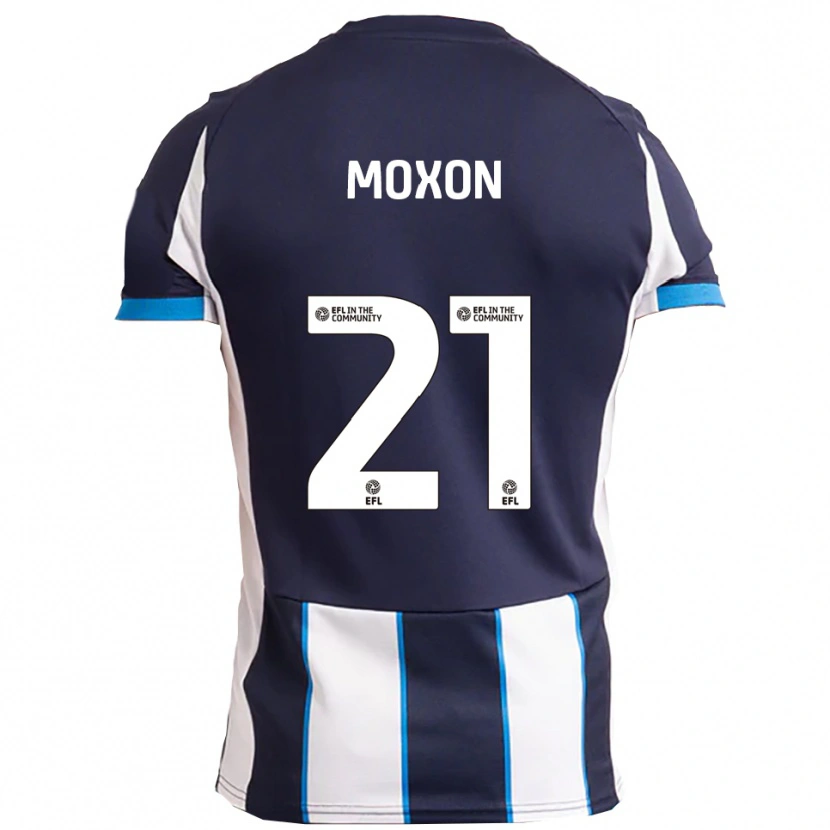 Danxen Donna Maglia Owen Moxon #21 Bianco Blu Navy Kit Gara Away 2025/26 Maglietta