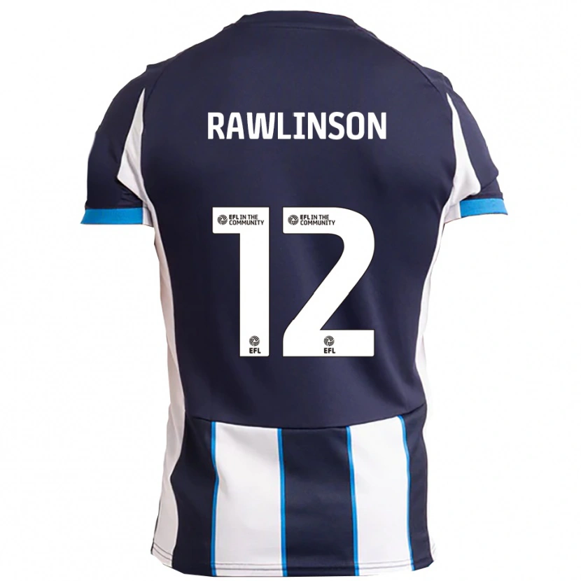 Danxen Donna Maglia Louie Rawlinson #12 Bianco Blu Navy Kit Gara Away 2025/26 Maglietta