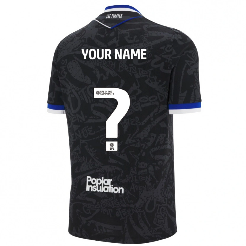 Danxen Donna Maglia Il Tuo Nome #0 Nero Bianco Kit Gara Away 2025/26 Maglietta