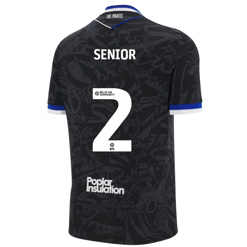 Danxen Donna Maglia Joel Senior #2 Nero Bianco Kit Gara Away 2025/26 Maglietta