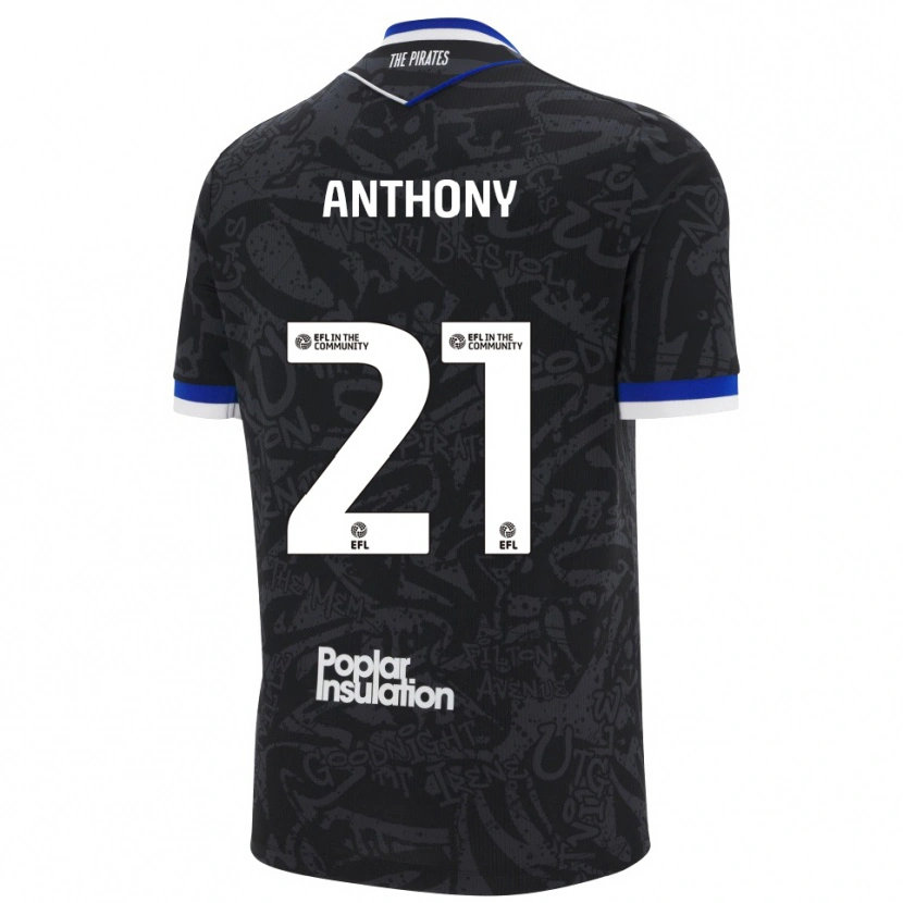 Danxen Donna Maglia Micah Anthony #21 Nero Bianco Kit Gara Away 2025/26 Maglietta