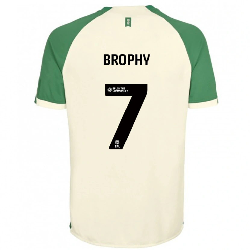 Danxen Donna Maglia James Brophy #7 Bianco Sporco Verde Kit Gara Away 2025/26 Maglietta