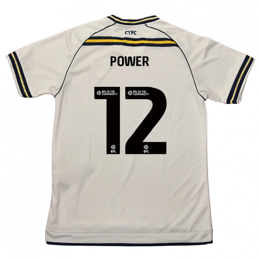 Danxen Donna Maglia Darragh Power #12 Bianco Blu Navy Kit Gara Away 2025/26 Maglietta