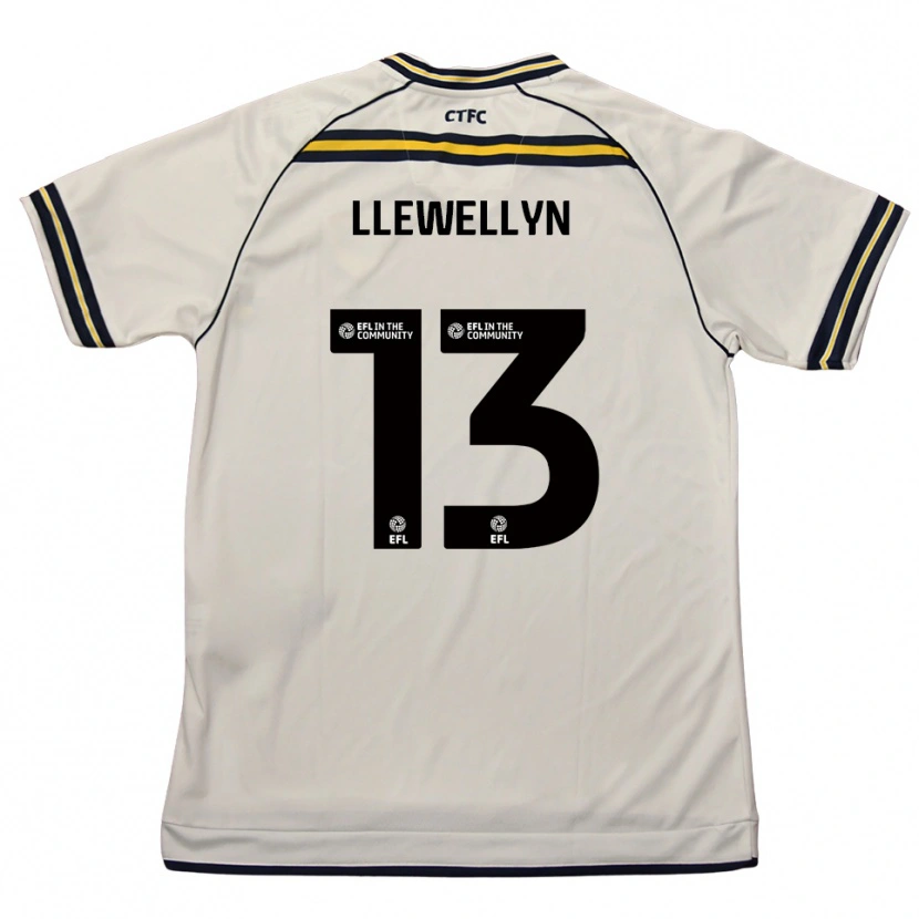 Danxen Donna Maglia Ffion Llewellyn #13 Bianco Blu Navy Kit Gara Away 2025/26 Maglietta