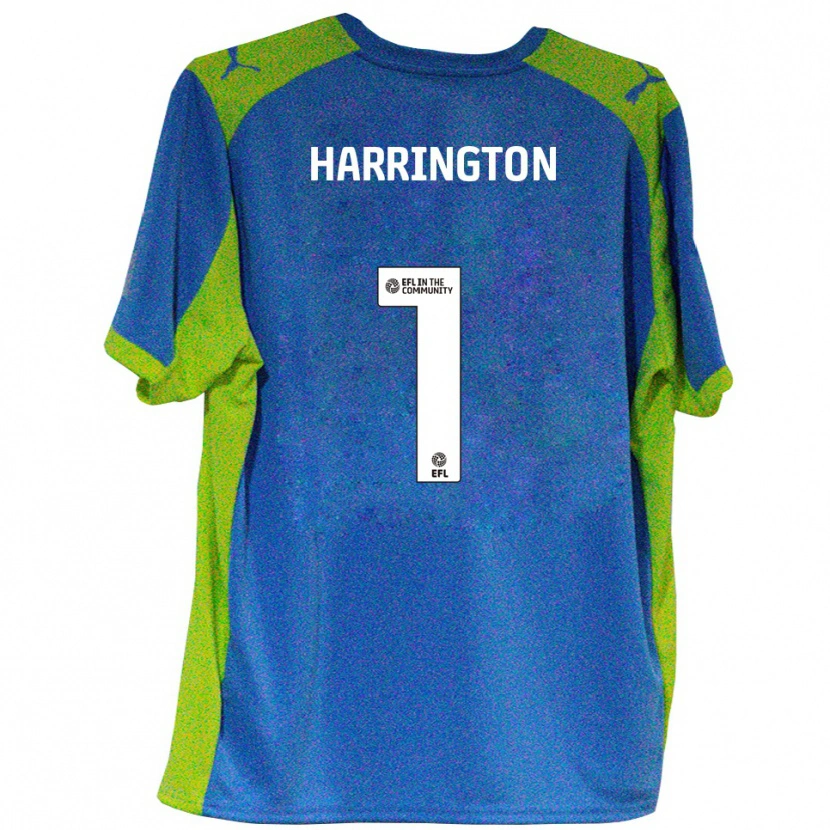 Danxen Donna Maglia David Harrington #1 Azzurro Giallo Kit Gara Away 2025/26 Maglietta