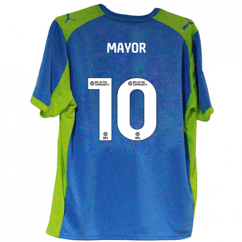 Danxen Donna Maglia Danny Mayor #10 Azzurro Giallo Kit Gara Away 2025/26 Maglietta