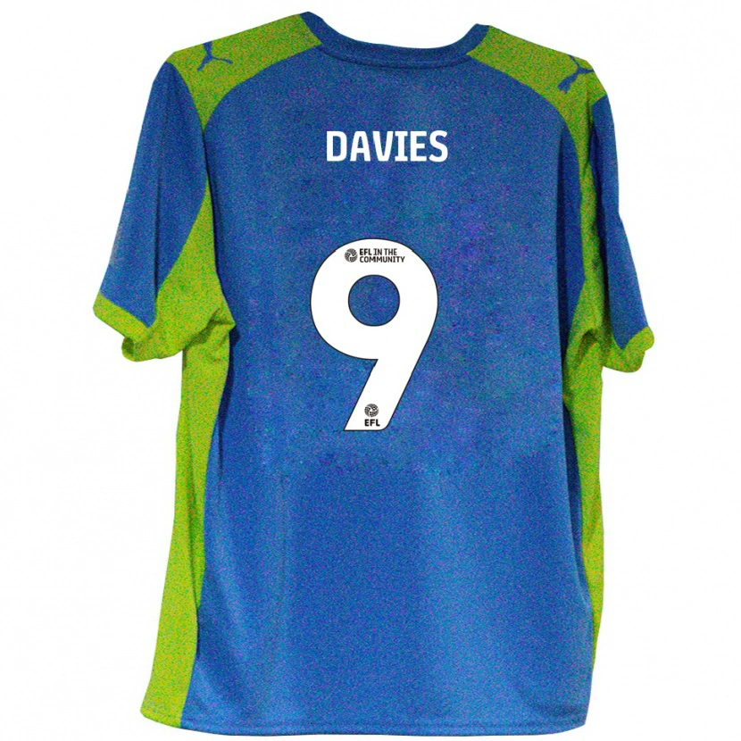 Danxen Donna Maglia Will Davies #9 Azzurro Giallo Kit Gara Away 2025/26 Maglietta