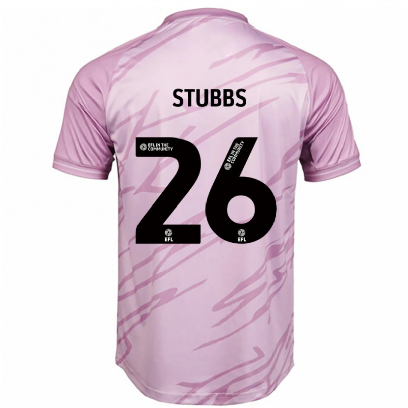 Danxen Donna Maglia Sam Stubbs #26 Rosa Nero Kit Gara Away 2025/26 Maglietta