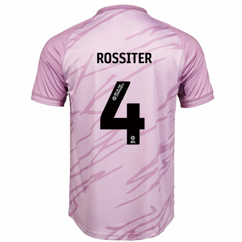 Danxen Donna Maglia Jordan Rossiter #4 Rosa Nero Kit Gara Away 2025/26 Maglietta