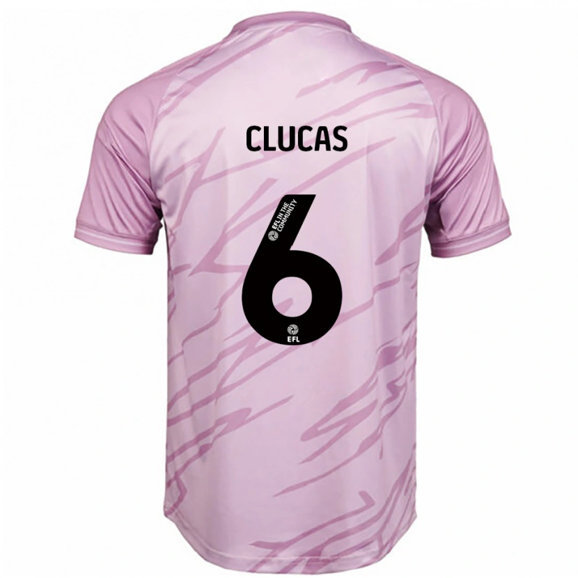 Danxen Donna Maglia Sam Clucas #6 Rosa Nero Kit Gara Away 2025/26 Maglietta