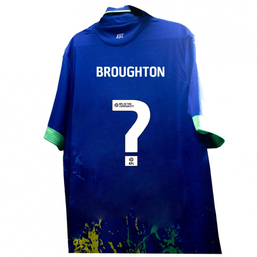 Danxen Donna Maglia Olly Broughton #0 Blu Giallo Kit Gara Away 2025/26 Maglietta