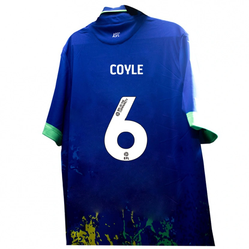Danxen Donna Maglia Liam Coyle #6 Blu Giallo Kit Gara Away 2025/26 Maglietta