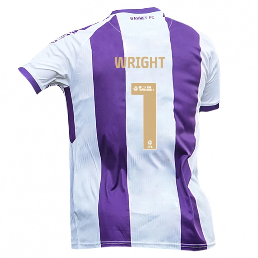 Danxen Donna Maglia Joe Wright #1 Bianco Viola Kit Gara Away 2025/26 Maglietta
