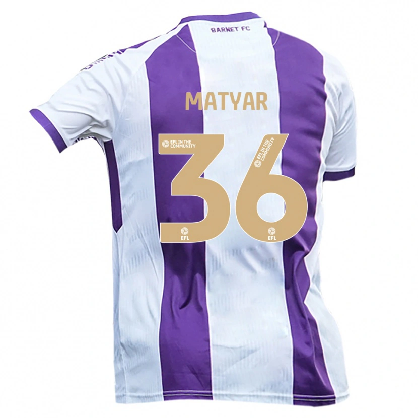 Danxen Donna Maglia Rohat Matyar #36 Bianco Viola Kit Gara Away 2025/26 Maglietta