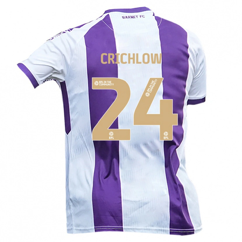 Danxen Donna Maglia Romoney Crichlow #24 Bianco Viola Kit Gara Away 2025/26 Maglietta