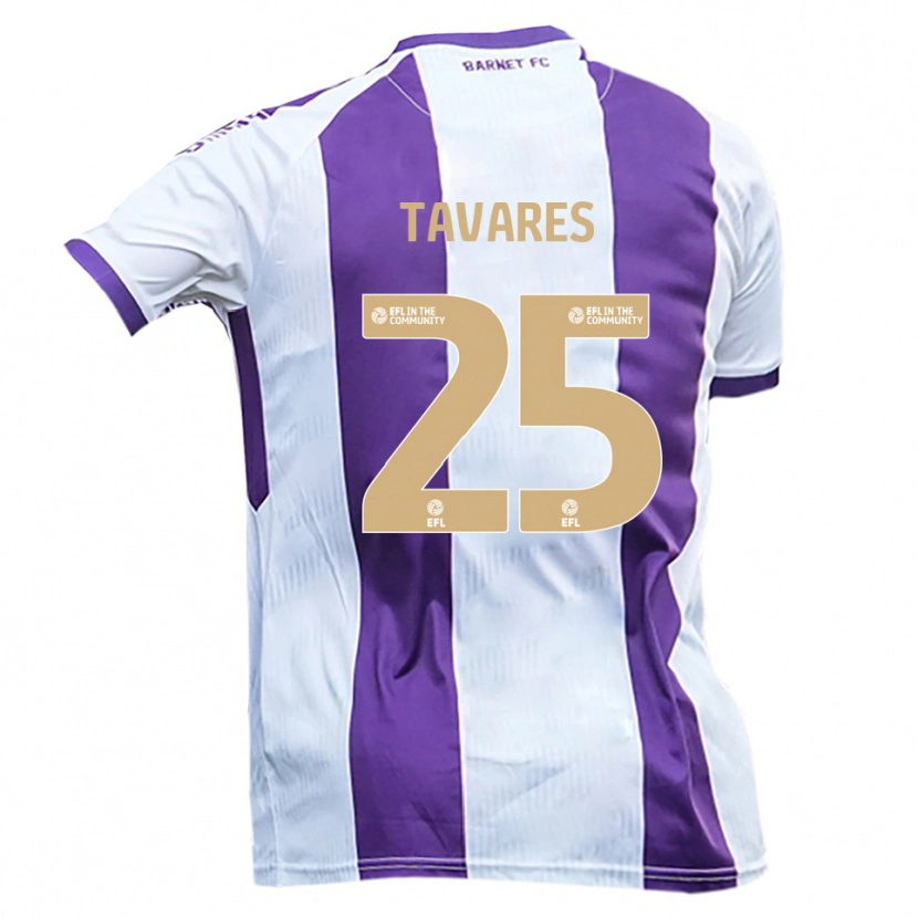 Danxen Donna Maglia Nikola Tavares #25 Bianco Viola Kit Gara Away 2025/26 Maglietta