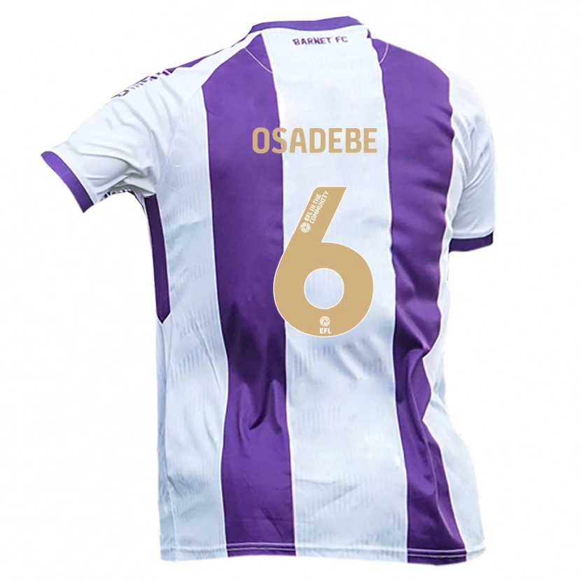 Danxen Donna Maglia Emmanuel Osadebe #6 Bianco Viola Kit Gara Away 2025/26 Maglietta