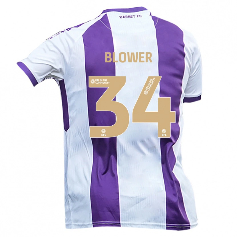 Danxen Donna Maglia Jack Blower #34 Bianco Viola Kit Gara Away 2025/26 Maglietta