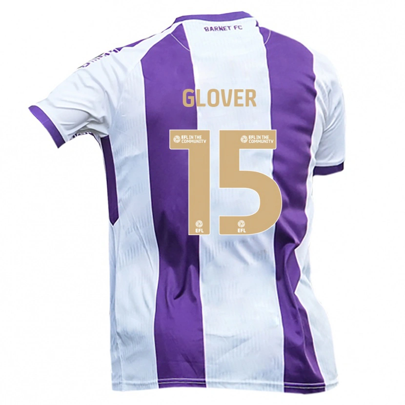 Danxen Donna Maglia Ryan Glover #15 Bianco Viola Kit Gara Away 2025/26 Maglietta